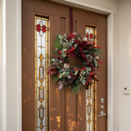 Corona Rojo y Ramaje | Corona navideña de abeto y acebo