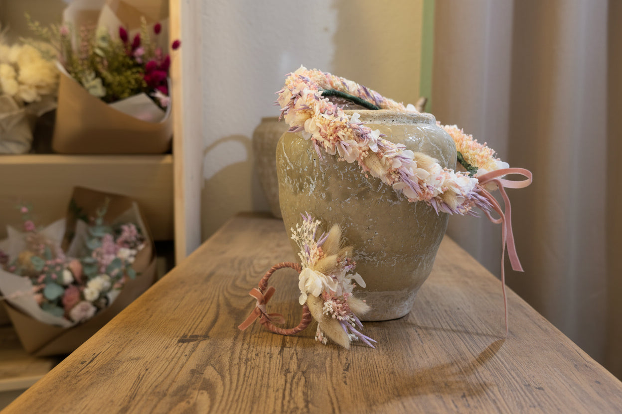 Pack Coronita & pulsera en Flor Preservada