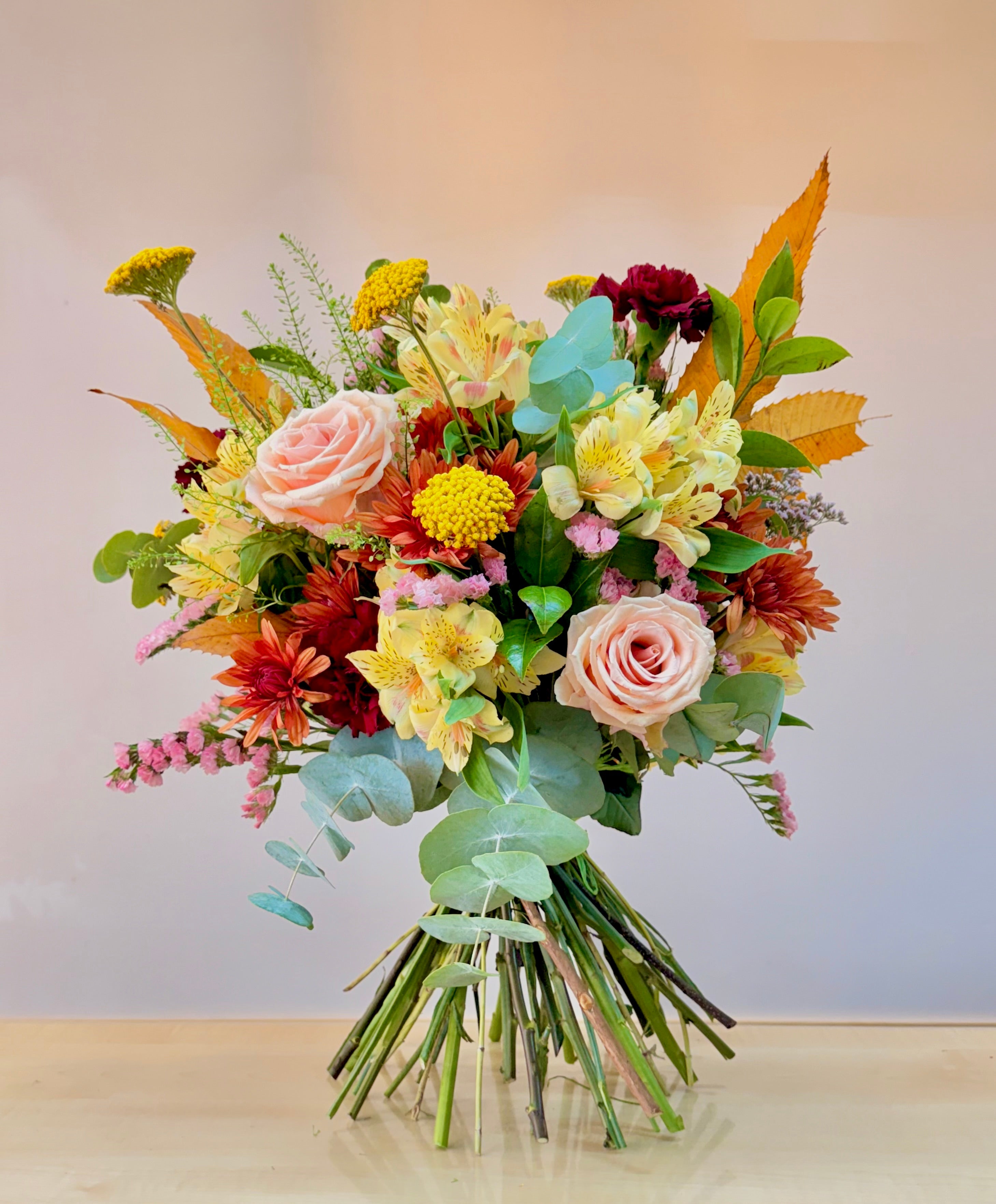 Flores de otoño, Arreglo de flores, Rosas Naturales