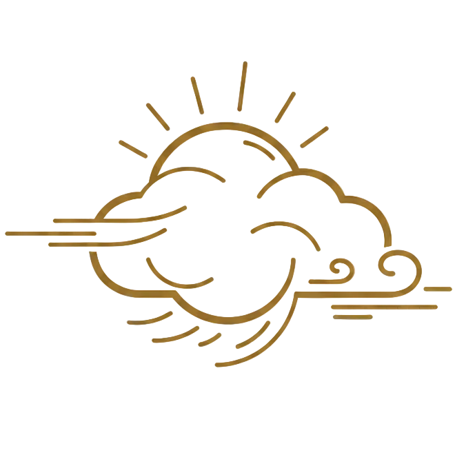 Icono nube seca dorado bronce