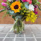 jarron de cristal con lazo en color verde musgo 